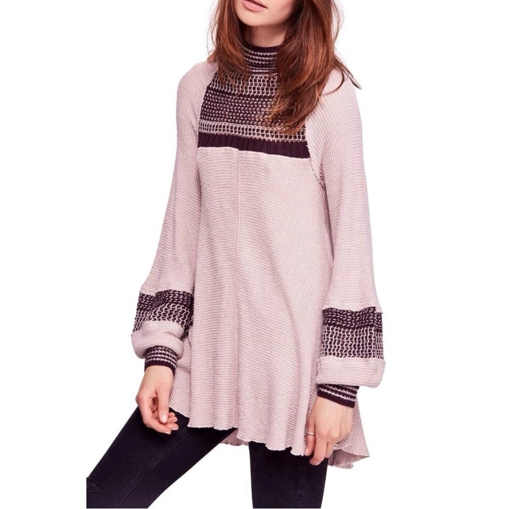 Free People Snow Day Thermal Long Sleeve Tunic Top Small